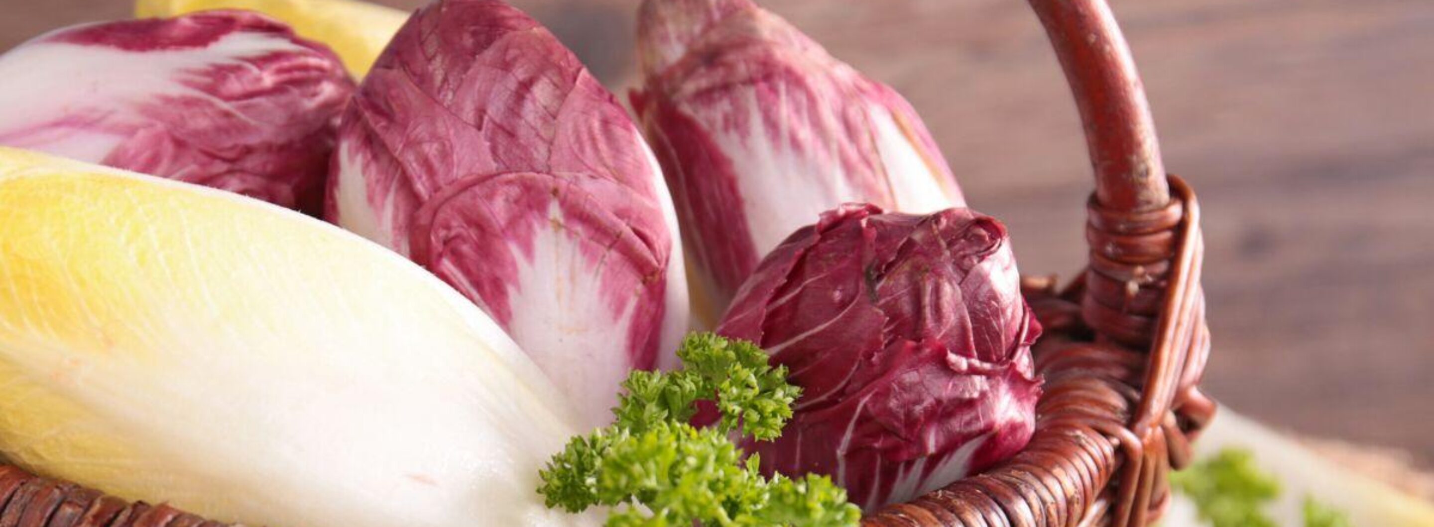basket with raw chicory